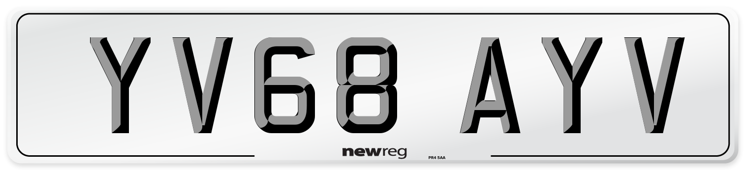 YV68 AYV Number Plate from New Reg